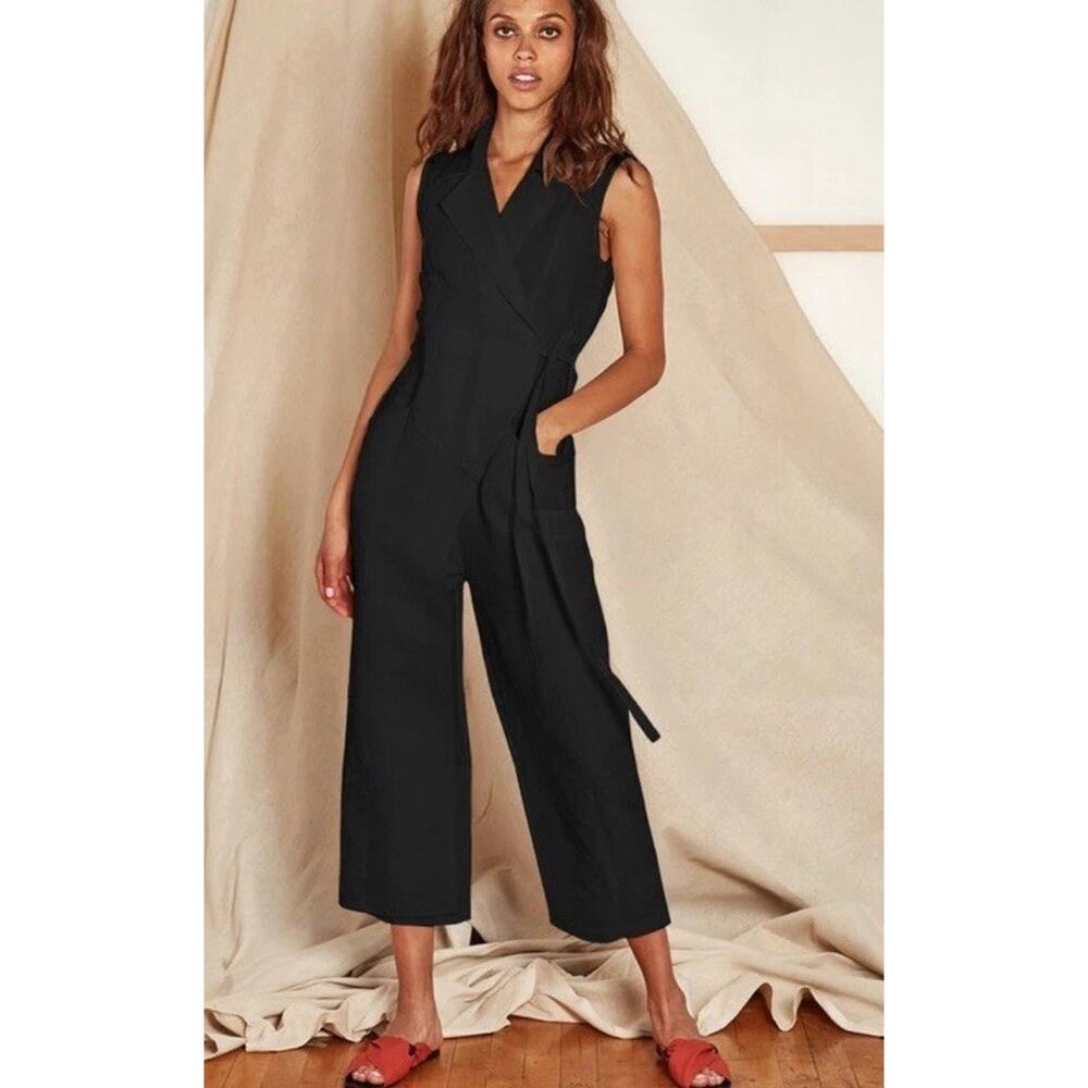 Sleeveless Black Wrap Jumpsuit